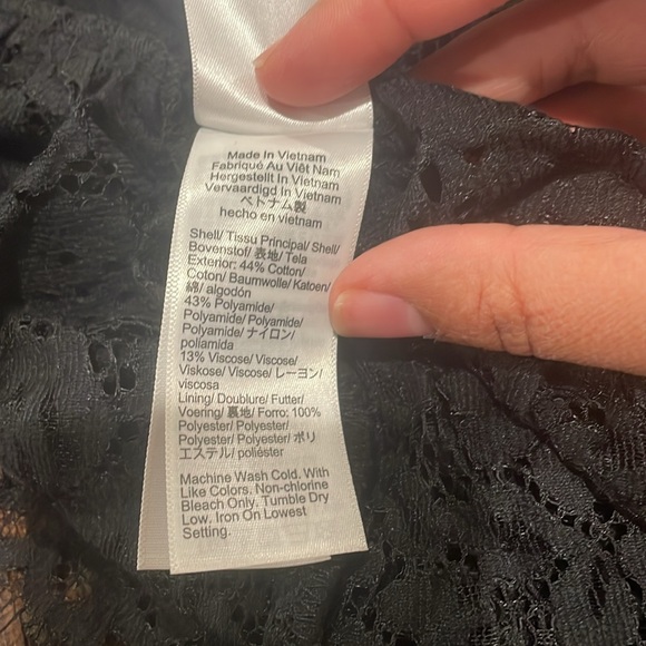 J Crew Black Lace Ruffle Balloon Sleeve Mock Neck Mini Dress - Picture 6 of 6